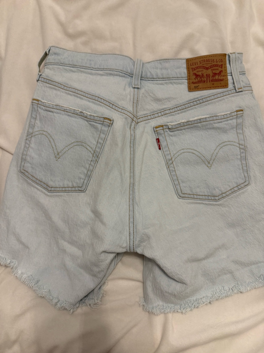 Levi's Pale Blue High-Rise Denim Cutoff Shorts